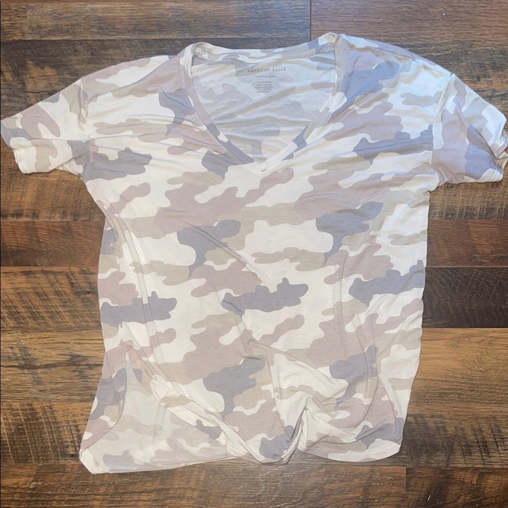 American Eagle Outfitters Soft & Sexy Camo Tee